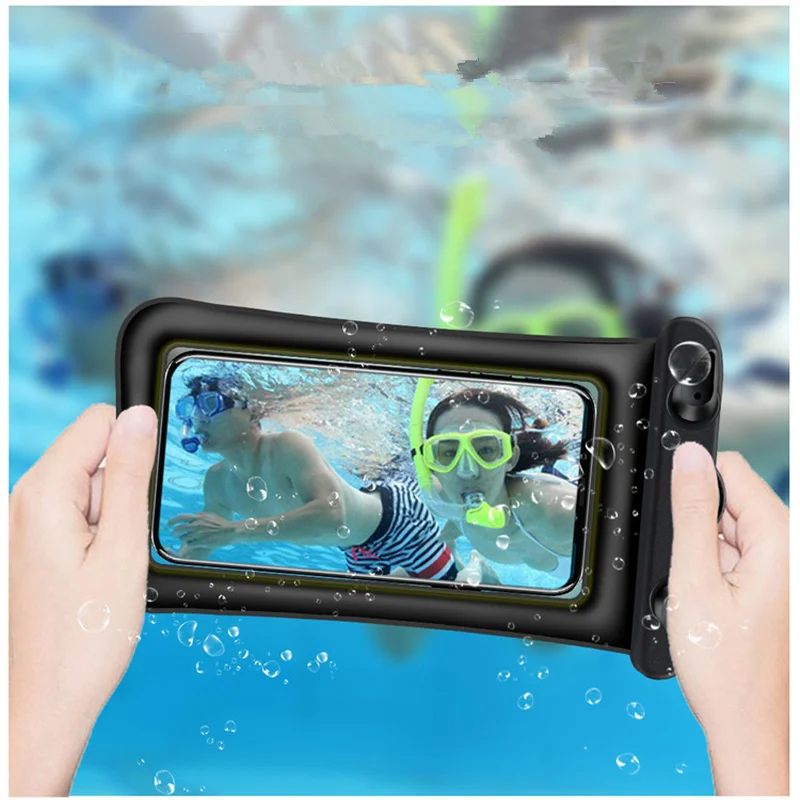 

6 Inch Float Airbag Waterproof Swimming Bag Mobile Phone Case Cover Dry Pouch Universal Diving Drifting Riving Trekking Bags