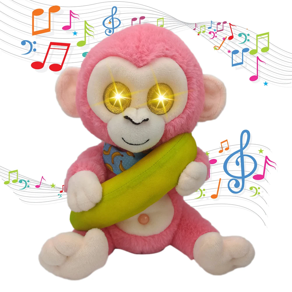 Мультфильм Электрический разговор мягкая игрушка обезьянка освещение глаз и