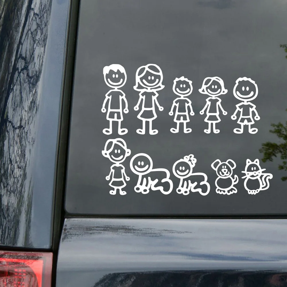 

Car Sticker My Family Member Pattern Waterproof Fade Resistant Self Adhesive Decorative Auto Sticker for Rear Window