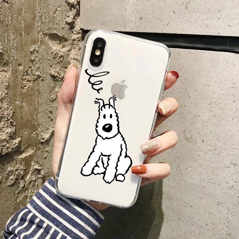 Мягкий силиконовый чехол из ТПУ Приключения Тинтина для телефона iPhone 12 11 11Pro MAX 6 6S