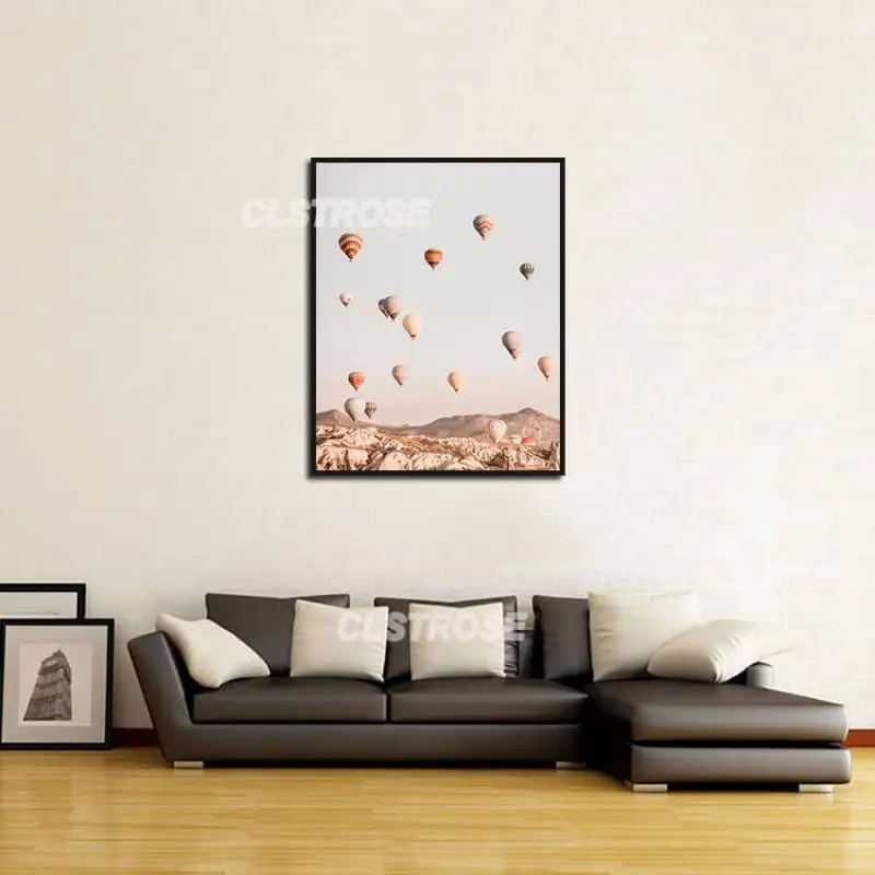 

Landscape Painting In The Air Hot Air Balloon Poster Home Decoration Canvas Painting Wall Art for Bedroom Living Room