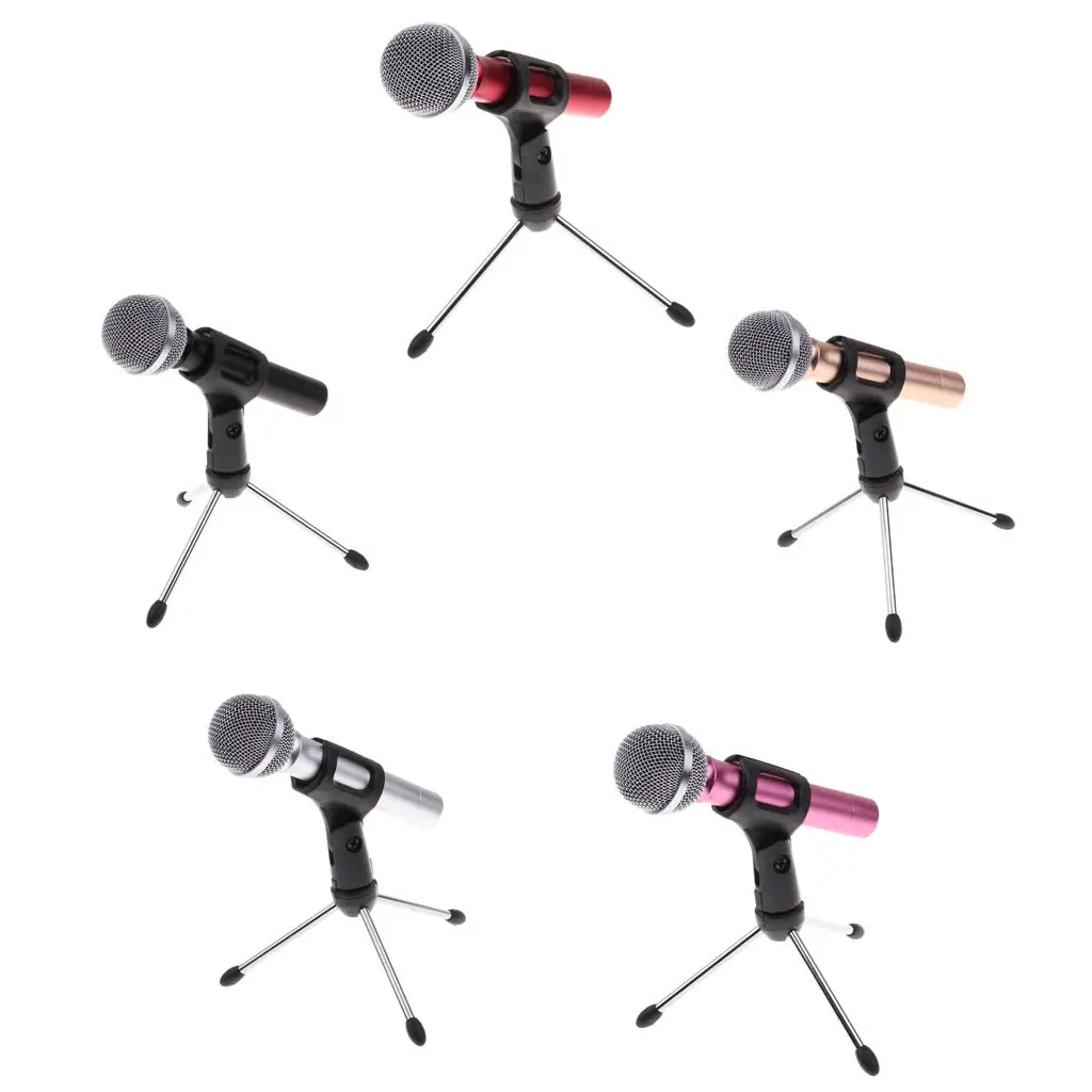Professional Handheld Condenser Microphone with Tripod Stand Mic Clip for Moblie Phone Laptop Recording Broadcasting | Спорт и