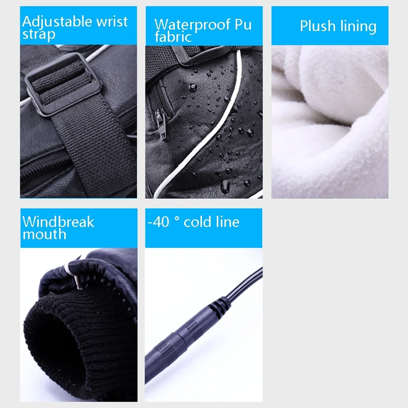 

Motorcycle Electric Heated Gloves Windproof Cycling Skiing Warm Heating Gloves USB Powered