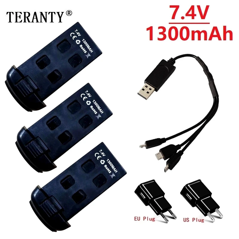 TERANTY 7 4 V 1300mAh литий полимерный Батарея и 3 in1 зарядное устройство для S166 S167 Запчасти