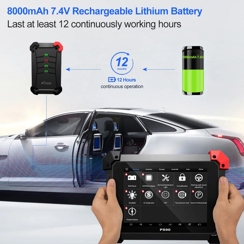 Инструмент Диагностический XTOOL PS90 PRO для тяжелых полнофункциональных систем OBD2