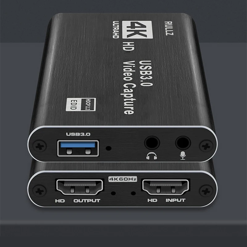 Карта видеозахвата 4K 60fps 1080P аудиомикрофон USB 3 0 игровой рекордер запись прямой