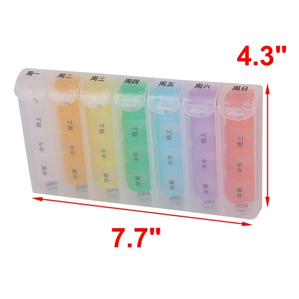 

7 Days Tablet Drugs Box 28 Grid Weekly Medicine Storage Organizer Pill Cases Splitters Holder Travel Home Supply