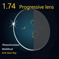 photochromic multifocal lens 1 74 index cr39 lens myopia reading progressive anti blue ray glasses prescription