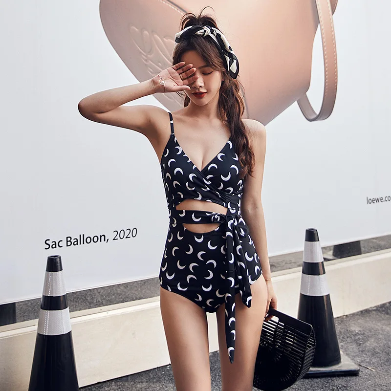 Женские купальный костюм в Корейском стиле размера плюс Плавание одежда 2020 Мода