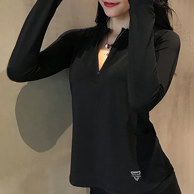 Спортивные женские топы SALSPOR для фитнеса с длинным рукавом светоотражающий узор