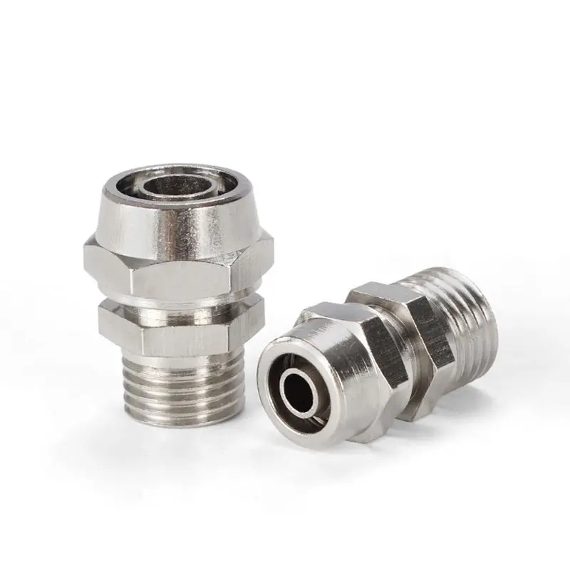 Быстрый закручивающийся коннектор из никелированной латуни Пневматический