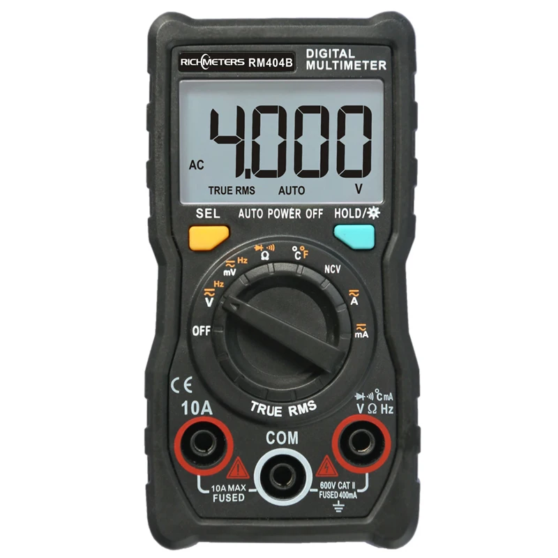 

Цифровой мини-мультиметр RICHMETERS 404D, автоматический выбор диапазона температуры, Интеллектуальный Бесконтактный индикатор напряжения, 4000 от...