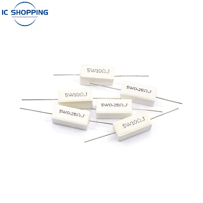 Сопротивление мощности 5 Вт цемент керамической сопротивление 0 1 ~ 100 к 01 25 10 33 2 4 7 8