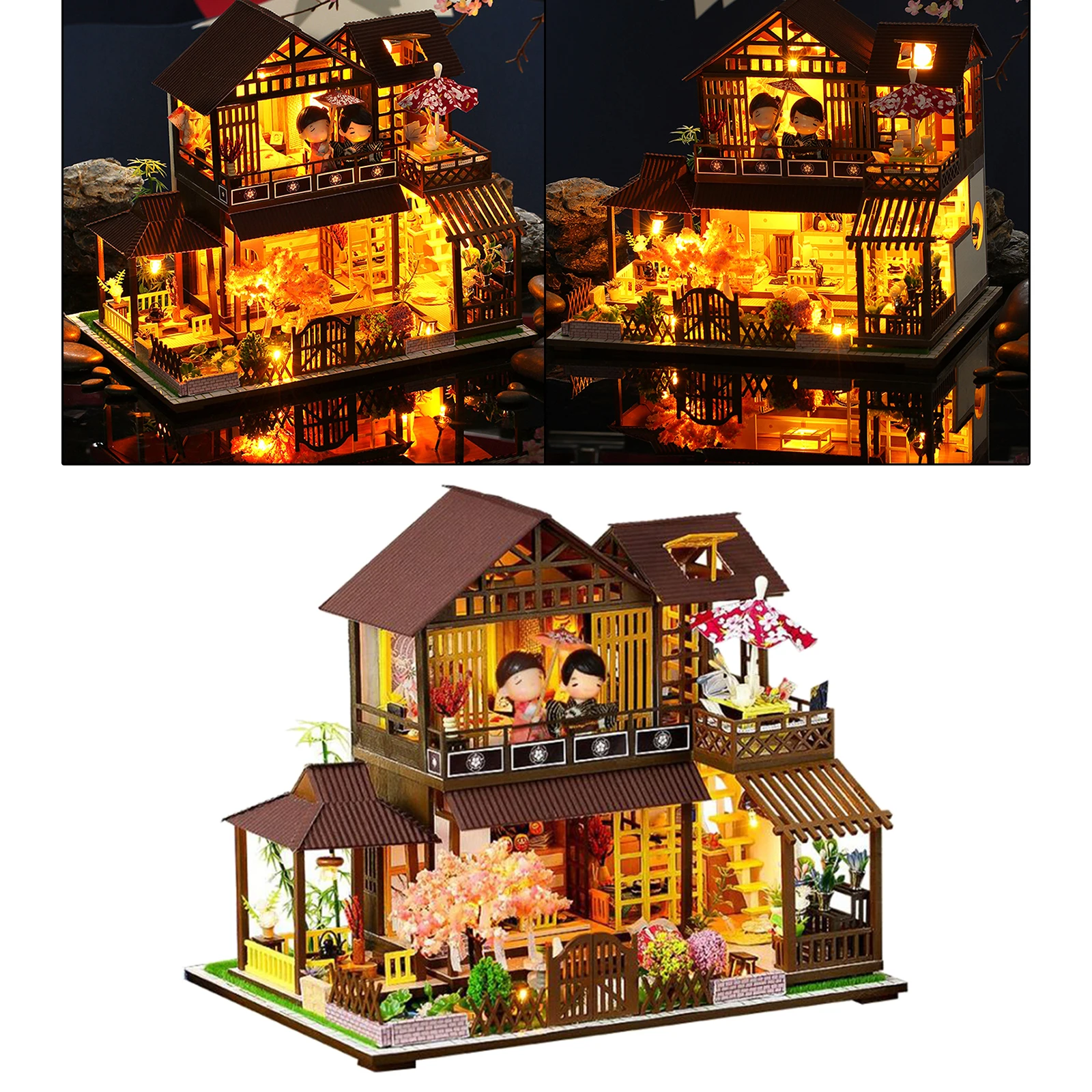 

1:12 Miniature Japanese Dollhouse, Wooden Creative Handcraft Doll House