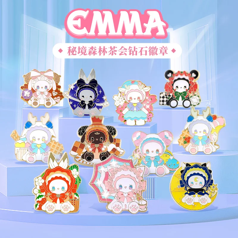 

Значок женский, игрушки, тайная лесная вечеринка, мультяшная фигурка, кавайная металлическая эмблема, подарок на день рождения, 9 шт./компл.