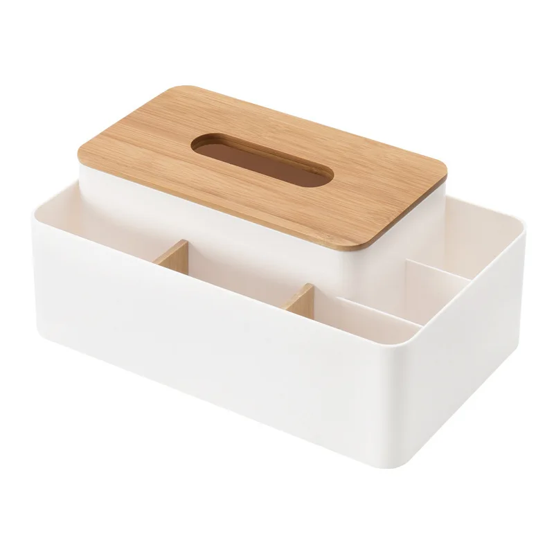 multi functional plastic tissue box with phone slot bamboo wooden cover container storage holder home kitchen accessories free global shipping