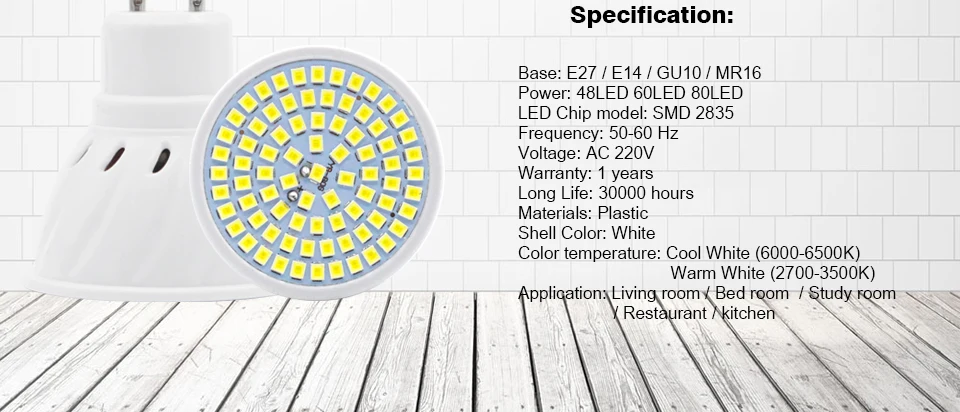 Lampara светодиодный Лампа 220V E27 E14 GU10 MR16 светодиодный точечная лампа прожектор Bombilla SMD2835 48 60 80 Светодиодный прожектор для дома для украшения лампа