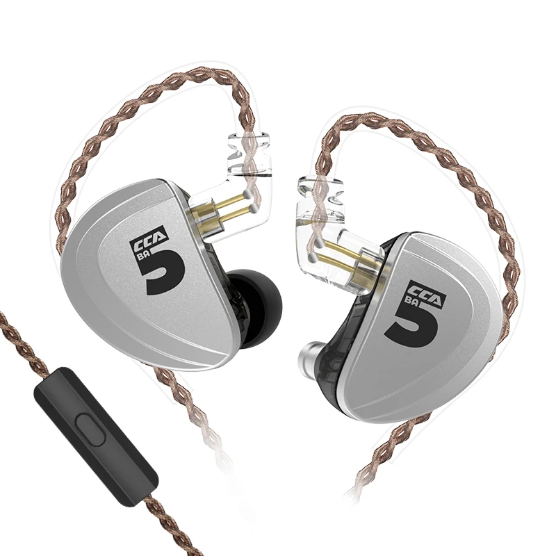 CCA A10 наушники 5BA сбалансированные арматурные приводные InEar HIFI монитор с басом для