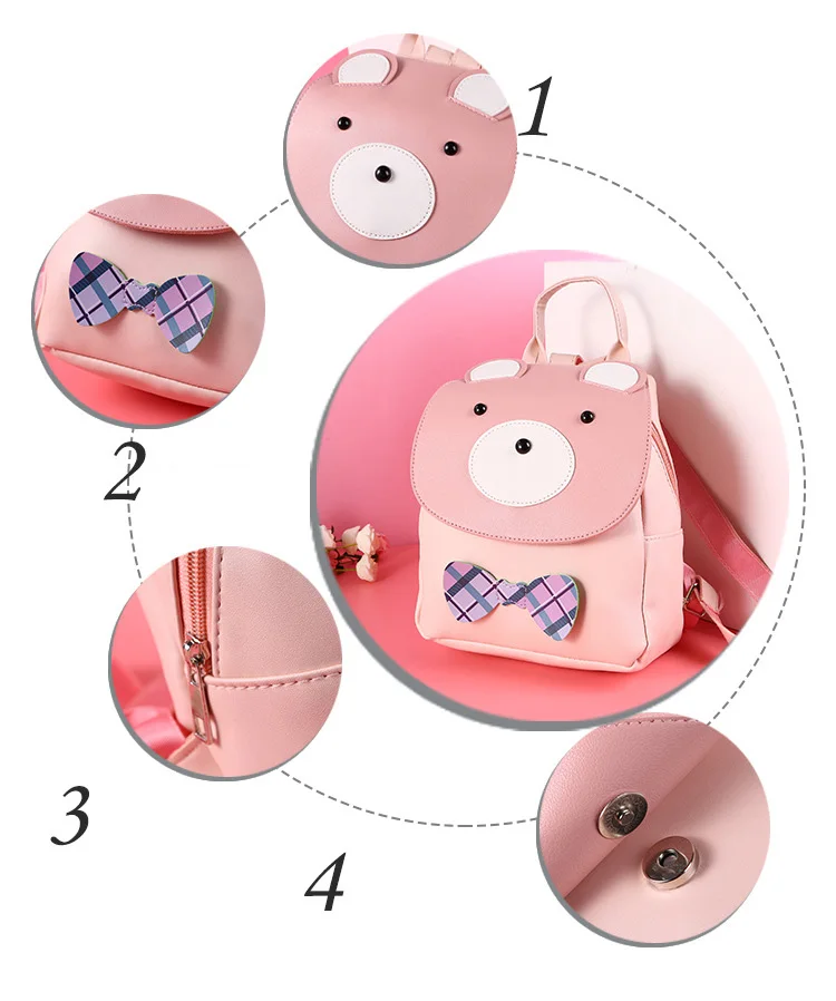 Cute cartoon kids book bag children student schoolbag women fashion casual mini backpack PU leather female Girls travel backpack