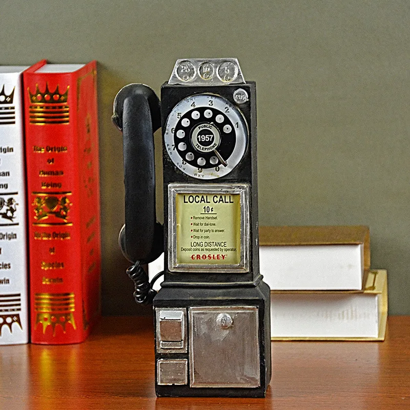 

RETRO TELEPHONE STATUE PHONE MINIATURE FIGURINE ART SCULPTURE RESIN ART&CRAFT WALL HANGING HOME DECORATION ACCESSORIES R163