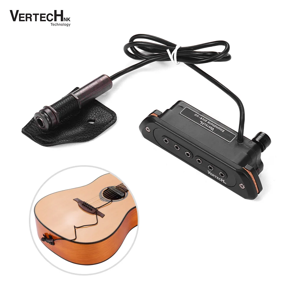 

VERTECHnk VS-8M Active Guitar Soundhole Pickup Transducer Humbucker + Microphone Dual Pick-up System with Volume Control