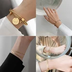 Браслет XIYANIKE из нержавеющей стали 316L, 2 слоя, с бусинами, геометрический браслет 2021, модные женские украшения для вечеринок