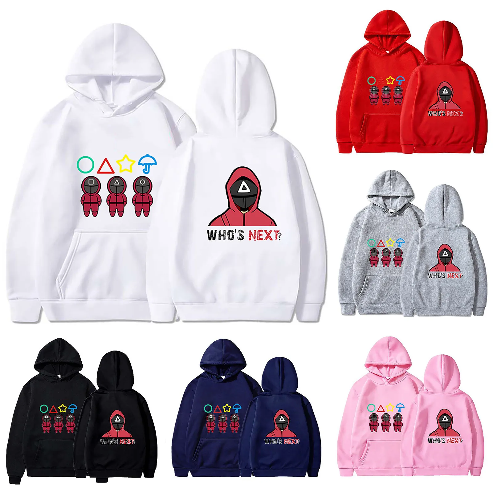 

Kawaii Funny Squid Game Hoodies Mens Casual Fleece Warm Streetwear Hooded Korea TV Movie Graphic Hoodie Cosplay Men Sweatshirts