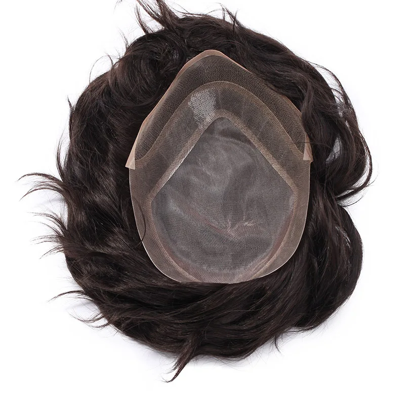 SEGO 8 &quotx 10" моно & Кружева ПУ мужские Toupee человеческие системы замещения волос