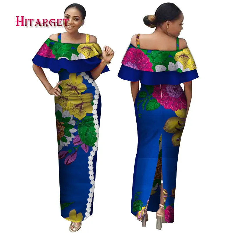 Модные африканские платья для женщин базин богатые сексуальные с вырезом
