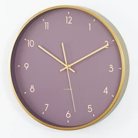 luxury wall clock vintage simple nordic copper wall clock modern design living room silent metal zegary home decor aa60zb