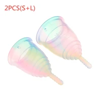 1pc2pcs colorful women cup medical grade silicone menstrual cup feminine hygiene menstrual lady cup health care period cup