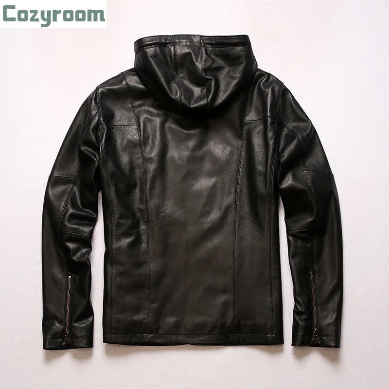 

H92 Read Description! Asian Size Men's Suede Coat Mens Sheep Leather Hoodie Jacket