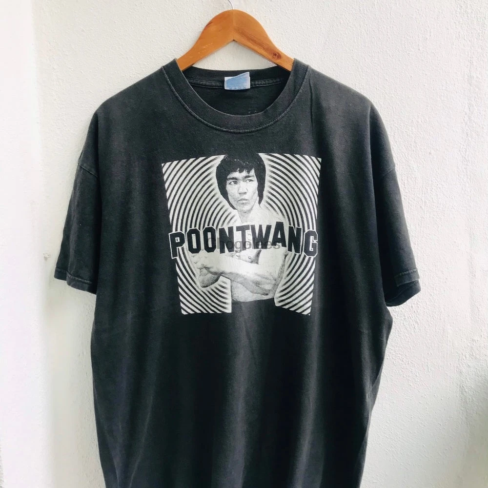 Винтажная Футболка Poontwang с принтом Брюса Ли |