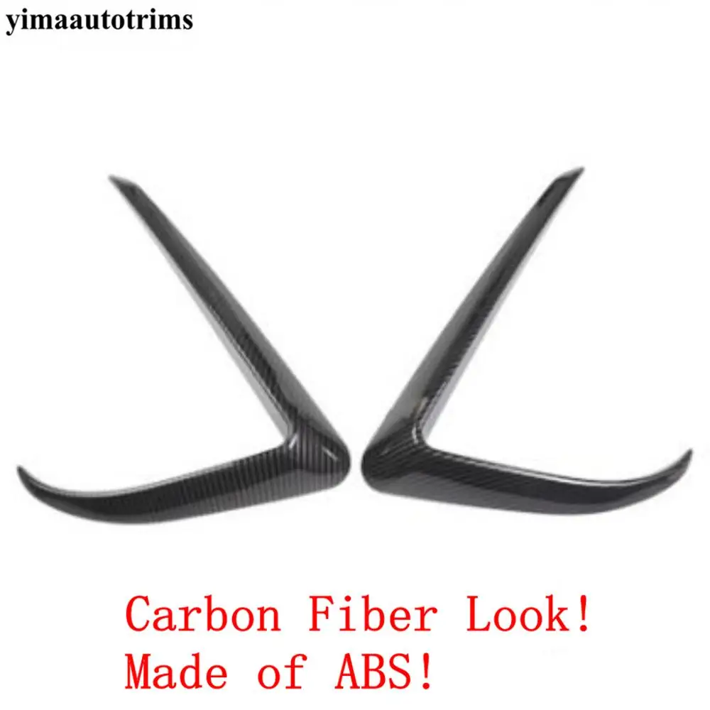 

Front Bumper Fog Lights Lamps Eyelid Eyebrow Stripes Cover Trim For Tesla Model 3 2018 2019 2020 Black / Carbon Fiber Exterior