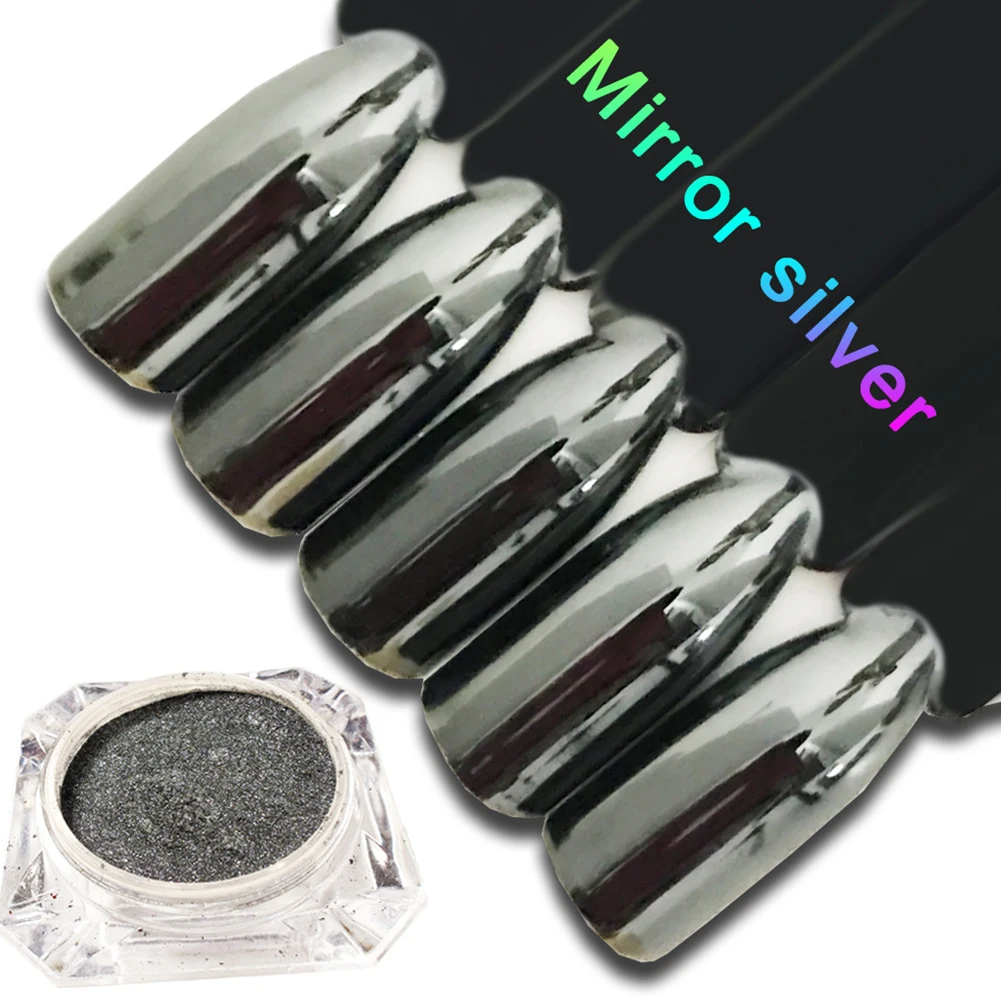 Summer New Arrivials 0.5g/Bottle Black Mirror Dazzling Glitter Metal Nail Art Chrome Powder |