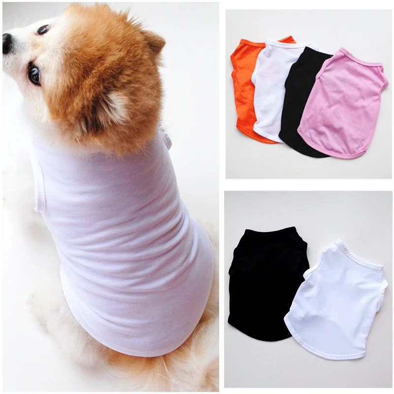 Однотонный жилет для собак из чистого хлопка без рисунка сделай сам футболки