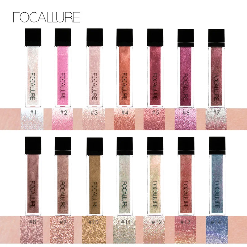 Focallure модные тени для век 14 цветов блестящие брендовые водостойкие розовые