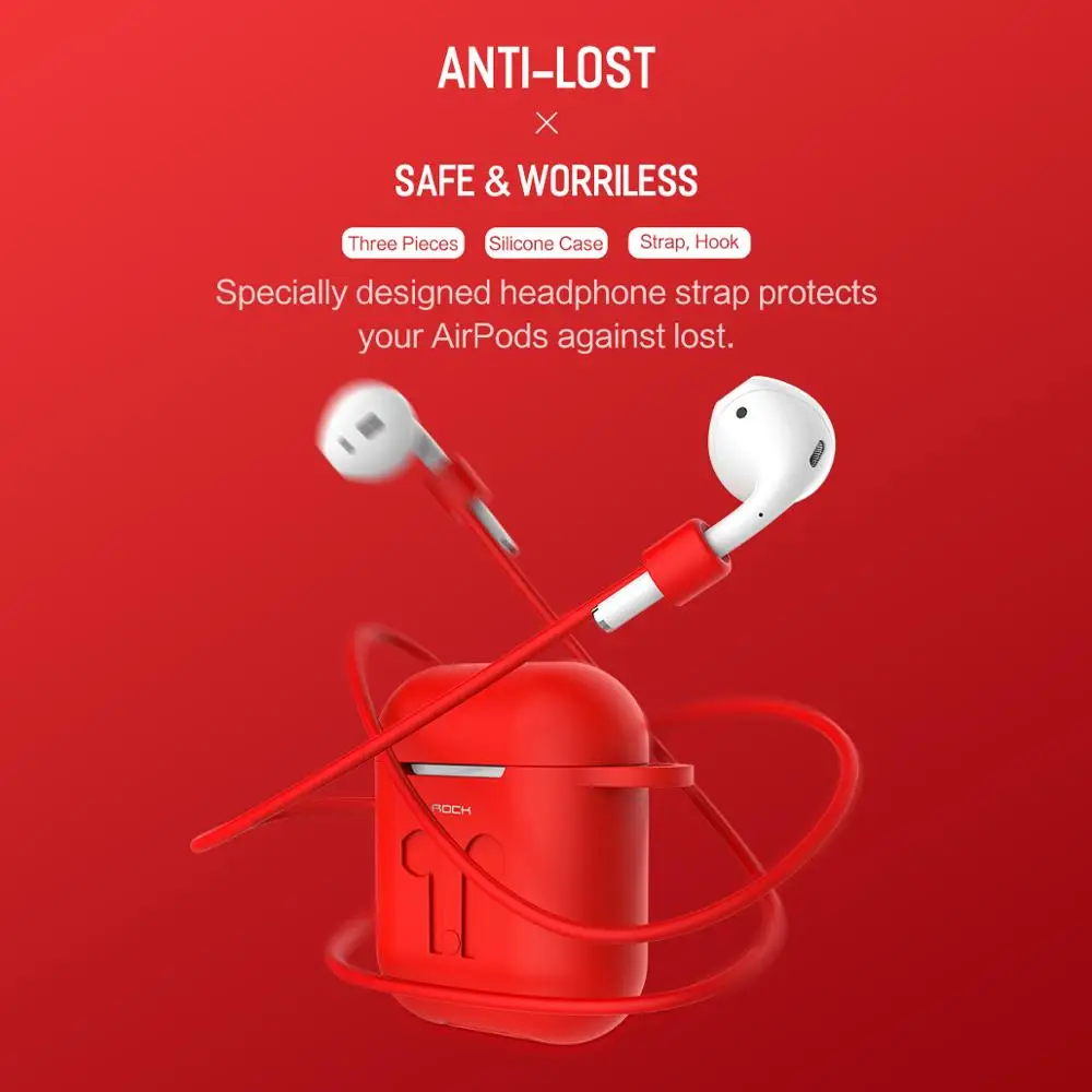 Мягкий силиконовый чехол ROCK для Apple Airpods 2 1 беспроводные Bluetooth наушники