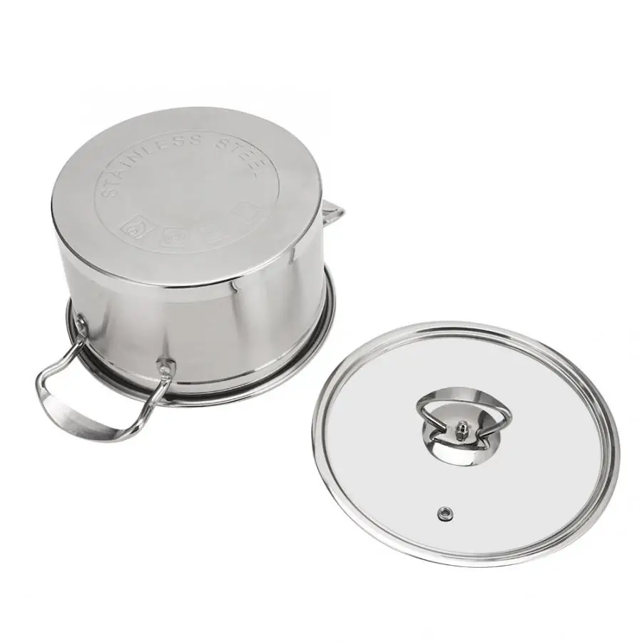 Household Stainless Steel Binaural Soup Pot Thickened Milk Stockpot With Lid Saucepan Cooking Pots | Дом и сад