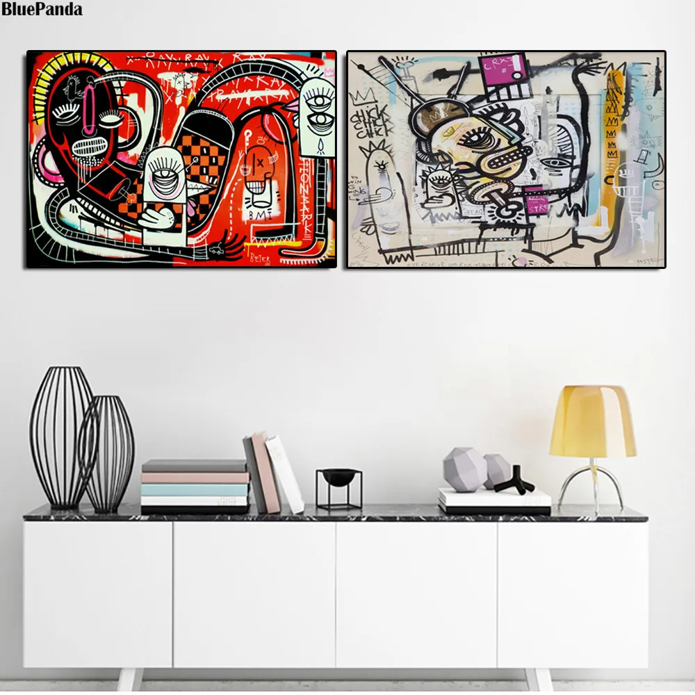 Художественная абстрактная красочная Картина на холсте с изображением граффити джоашима, Постер с масляной печатью, Настенная картина для гостиной, домашний декор