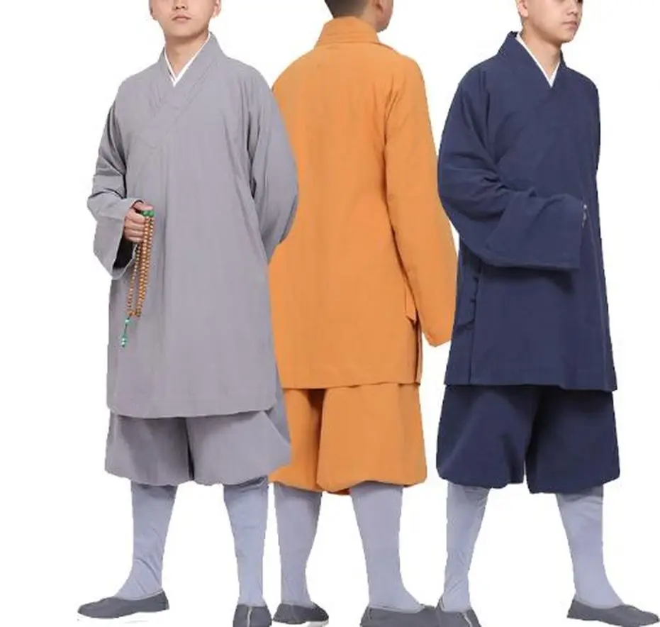 

unisex 5color red/black/blue FULL COTTON buddhist shaolin monk kung fu suits martial arts zen lay clothing arhat lohan uniforms