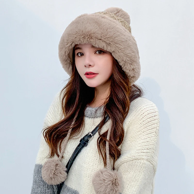 

Модная шапка-пуловер из хлопка и кашемира, шапка-пуловер из полихрома Sanmao, стильная шапка-пуловер с защитой от холода, милая вязаная шапка
