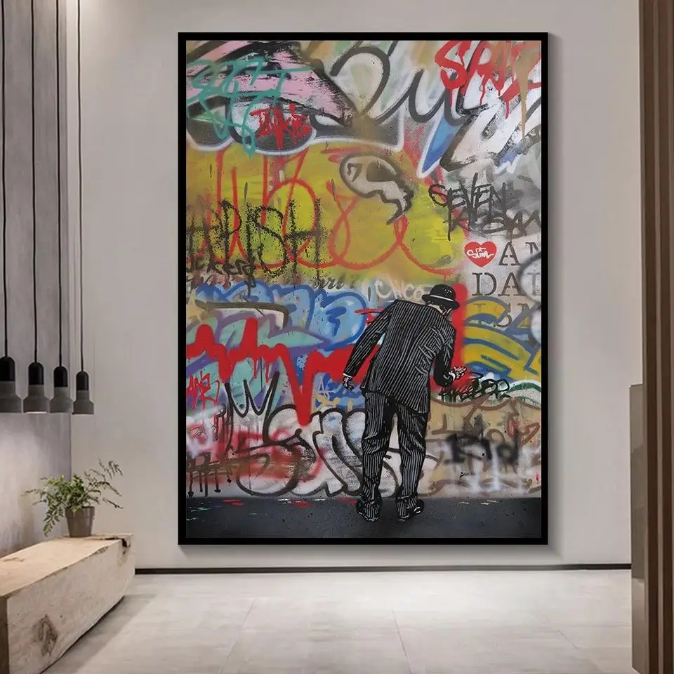 

Canvas Painting Graffiti Just Imagine Pop Art Poster Print On Canvas Abstract Wall Art Picture For Living Room Home Decoration