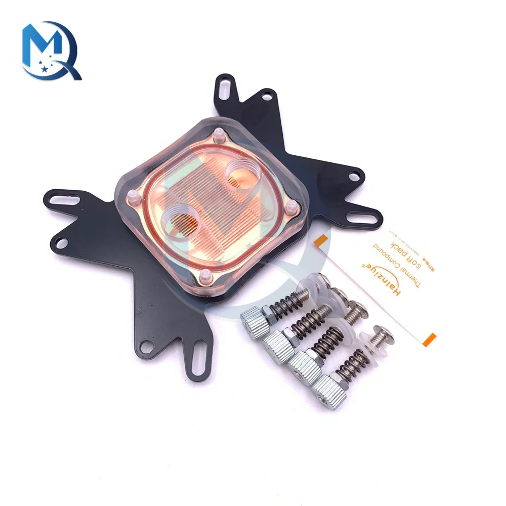 

CPU Water Cooler Computer PC Cooling Radiator Transparent CPU Water Block Waterblock Copper Base for Intel for AMD with Screws