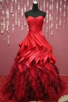 vestidos madres de la novia fashion ball gown sweet floor length open back fold red quinceanera bridal gowns bridesmaid dresses