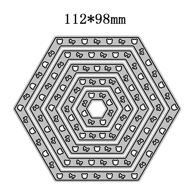 Новинка 2021 шестигранный медведь фоторамка металлические Вырубные штампы для