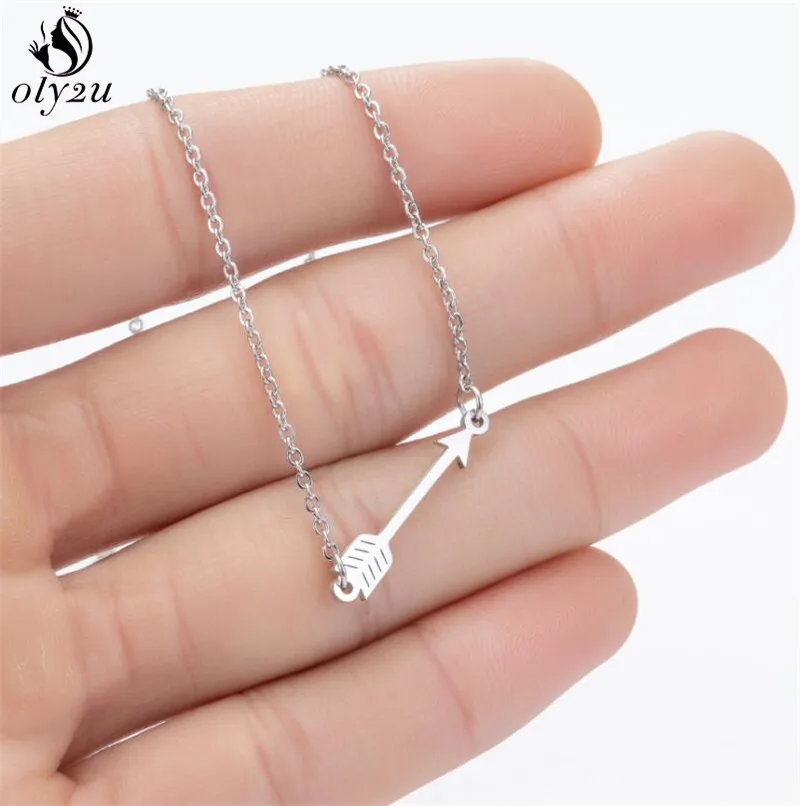 Модное простое ожерелье Oly2u с кулоном в виде стрелы ювелирное изделие