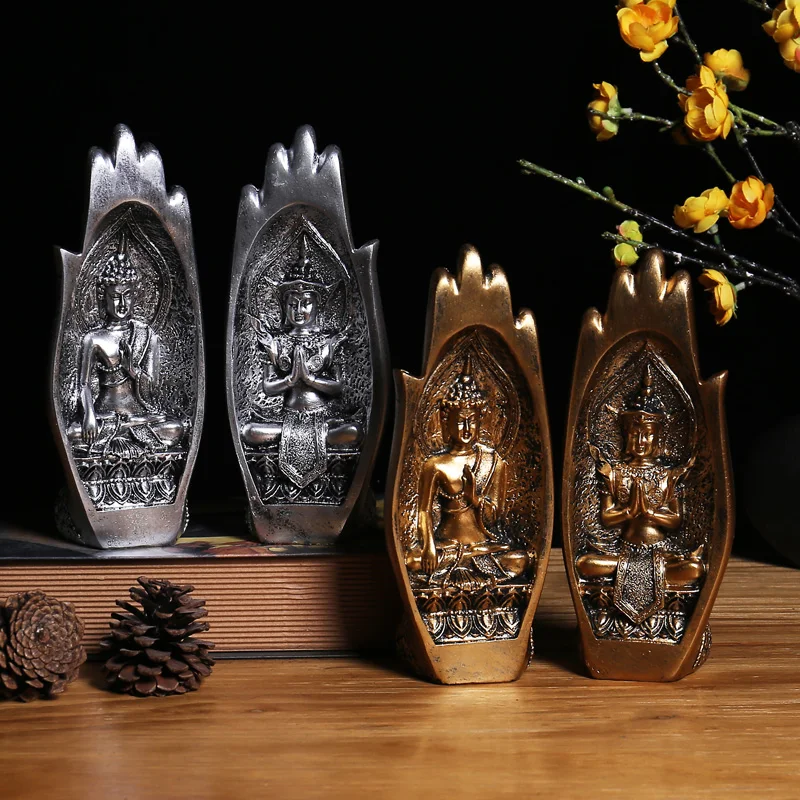 2Pcs Hands Sculptures Buddha Statue Monk Figurine Tathagata India Modern Yoga Nordic Home Decor Office Decoration Accessories | Дом и сад