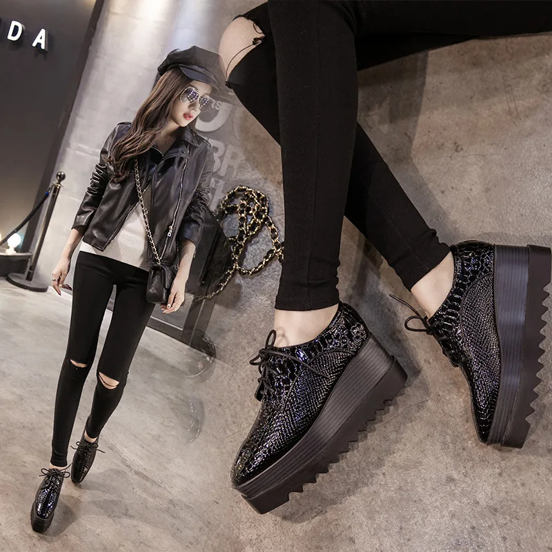 Кроссовки LTARTA с квадратным каблуком повседневная обувь толстой подошвой цвет