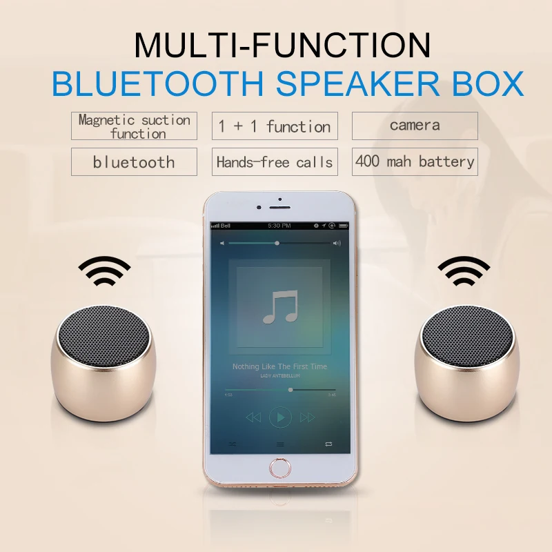 Мини металлическая Bluetooth-Колонка TWS 2 шт. портативная двойная Беспроводная